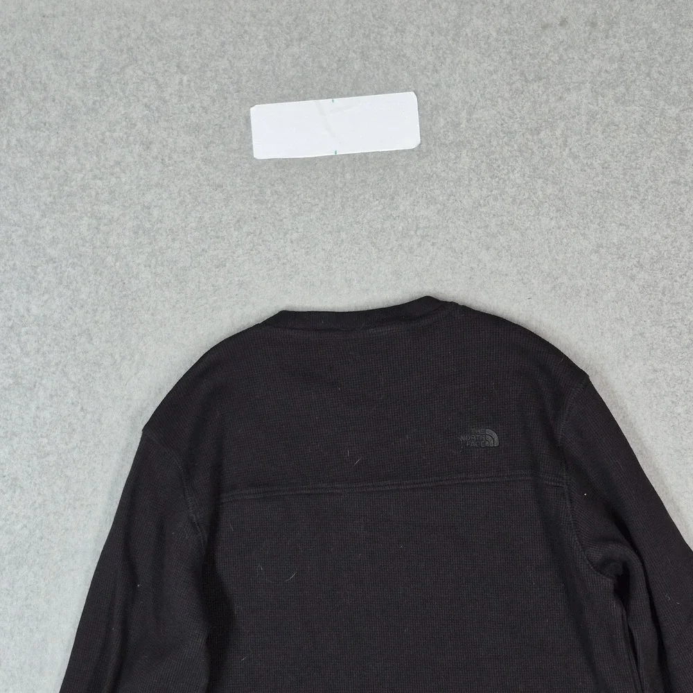 The North Face Men Shirt S Black Thermal Shirt Logo Long Sleeve